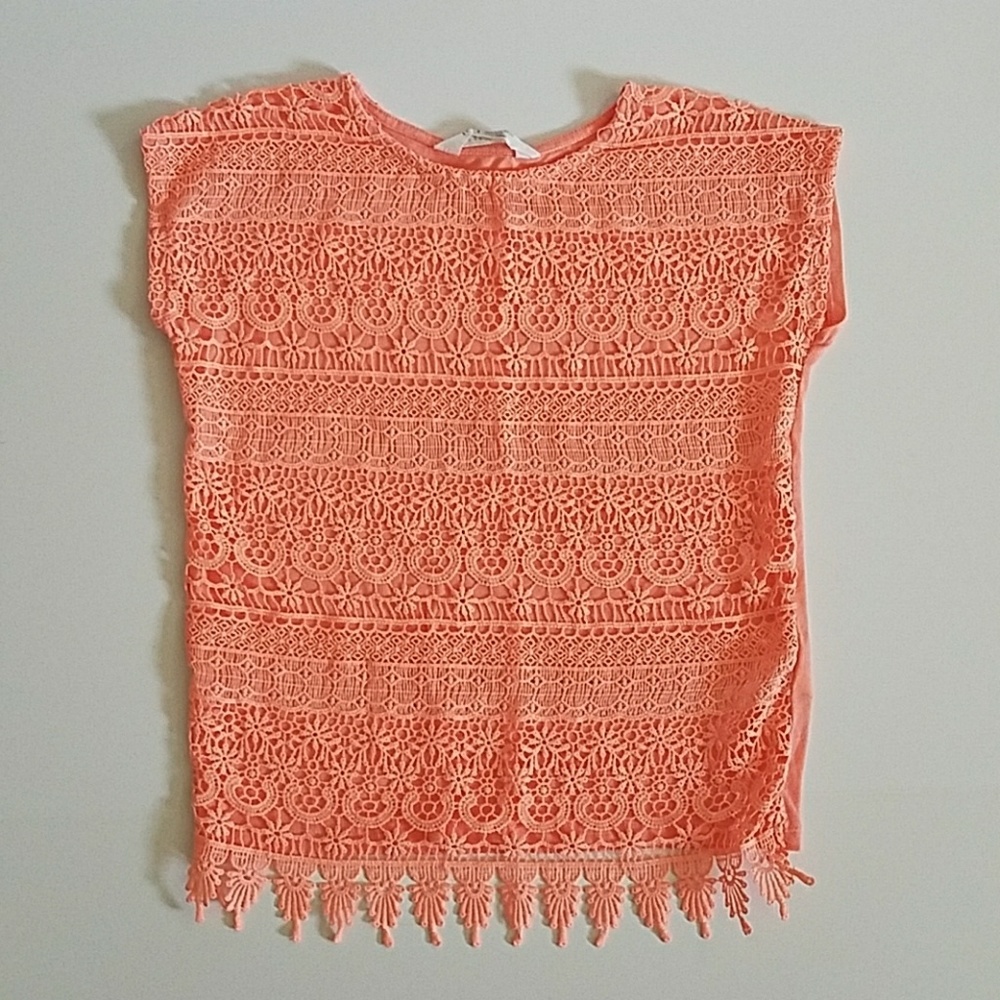 H & M Coral Girls Top (Size 6-8Y)